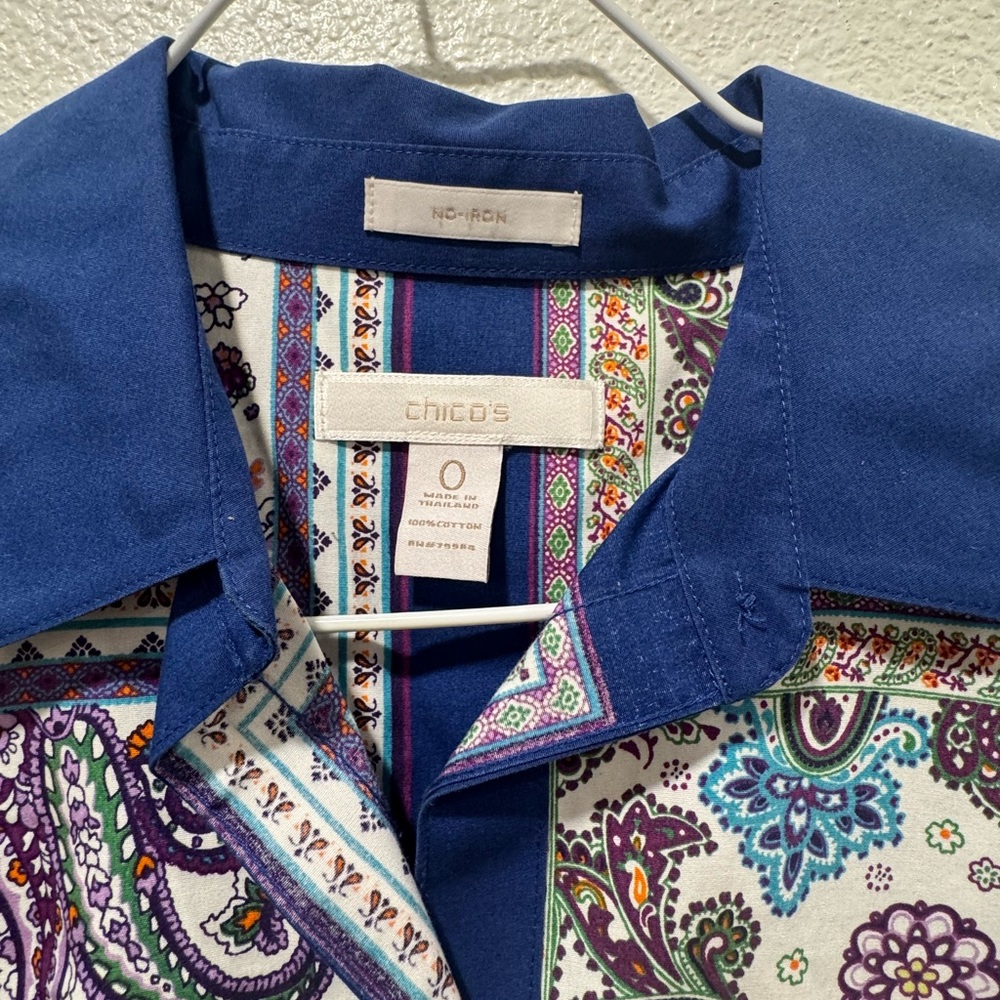 Chico's Paisley Print Shirt, size 0